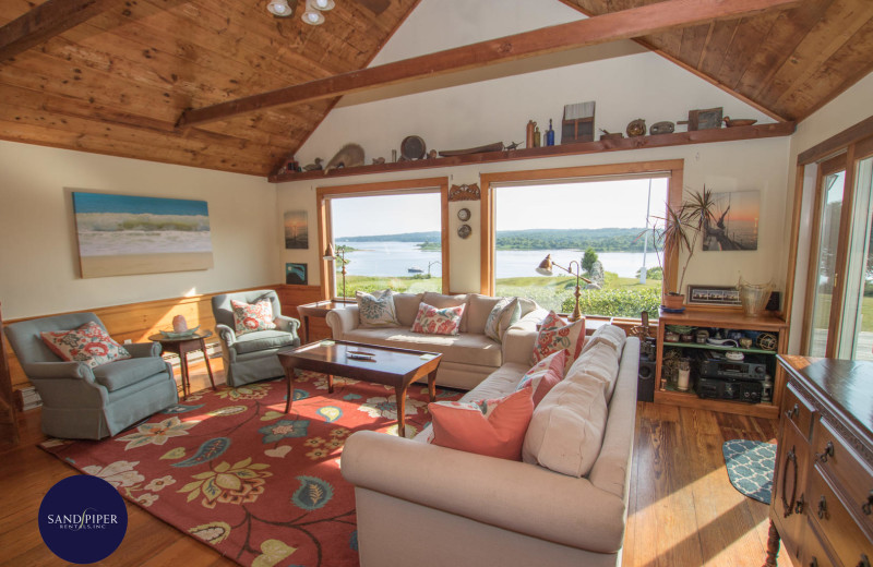 Rental living room at Sandpiper Rentals.