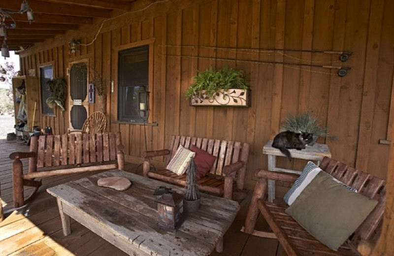 Porch view at Cottonwood Meadow Lodge.