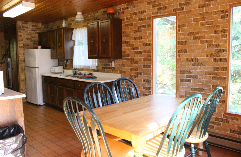 Cabin kitchen at Churchill River Canoe Outfitters.