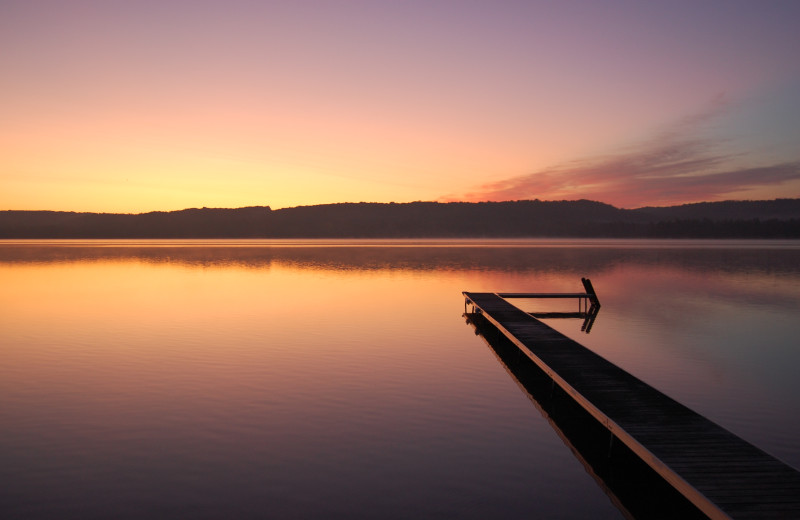 Sunset at Fisher's Lakeside Cottages.