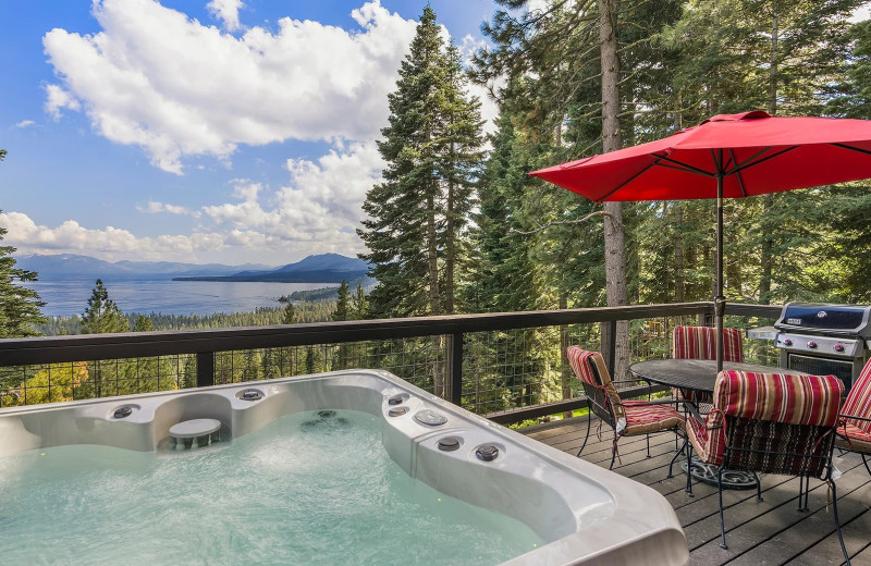 Rental hot tub at Tahoe Park Realty.