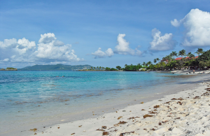 The beach at Bluebeard's Castle Resort.