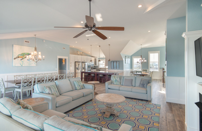 Rental living room at Joe Lamb Jr. & Associates Vacation Rentals.
