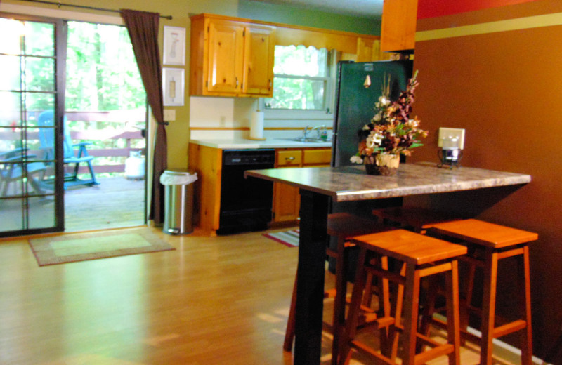 Cabin kitchen at Cabins at Dale Hollow.