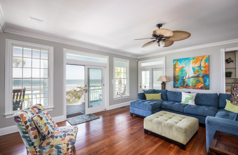 Rental living room at East Islands Rentals.