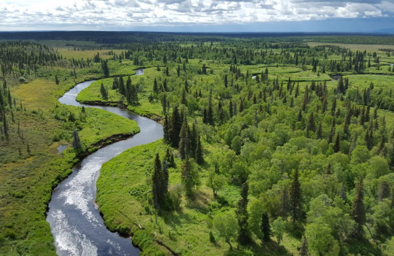 River view at Alaska's Gold Creek Lodge.