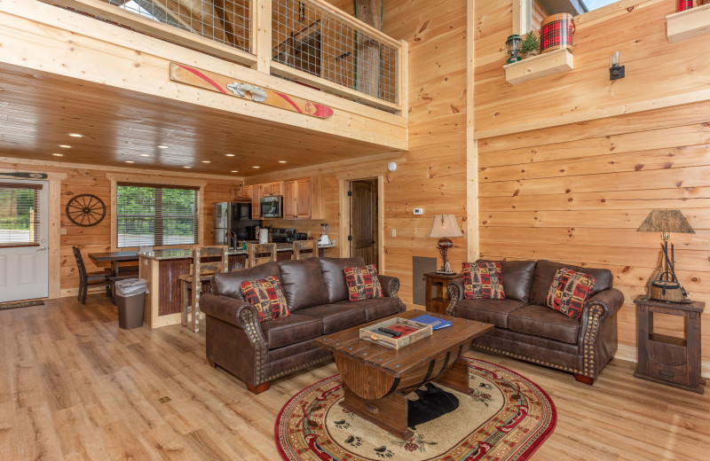 Rental living room at American Patriot Getaways, LLC.