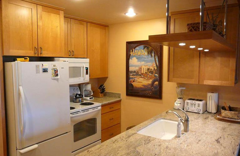 Vacation rental kitchen at Hale Kamaole Condos.