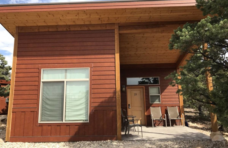 Cabin exterior at Stone Canyon Inn.