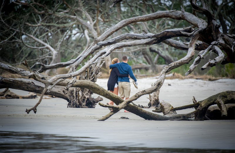 Couple on beach at Westin Jekyll Island.