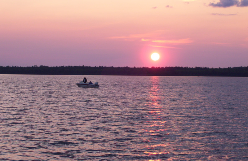 Lake sunset at Wind Drift Resort.