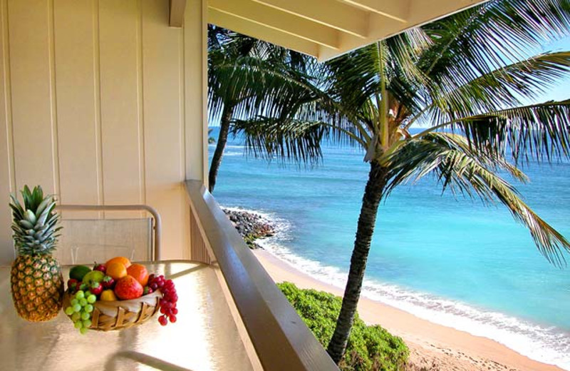 Vacation rental balcony view at Wailua Bay View Condos.