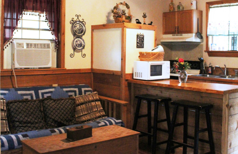 Cabin interior at Berry Creek Cabins.