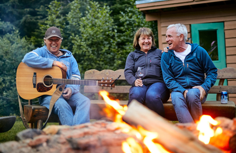 Bonfire at CMH Cariboos Lodge.