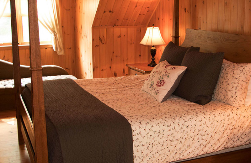 Chalet bedroom at Fiddler Lake Resort.