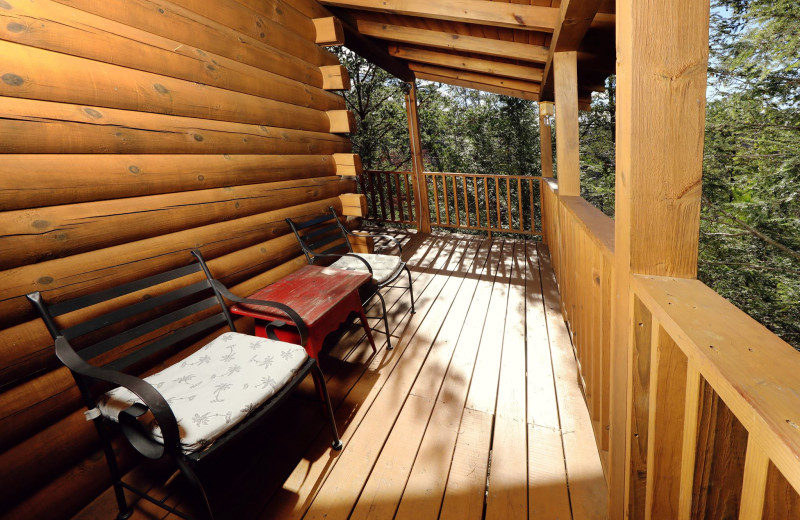 Cabin deck at Little Valley Mountain Resort.