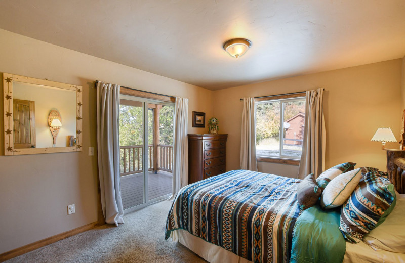 Cabin bedroom at Gentry River Ranch.