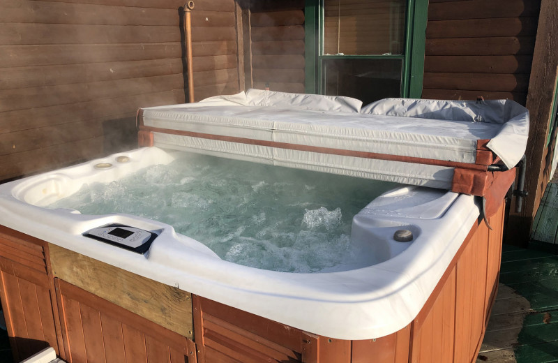 Cabin hot tub at 1st Choice Cabin Rentals.