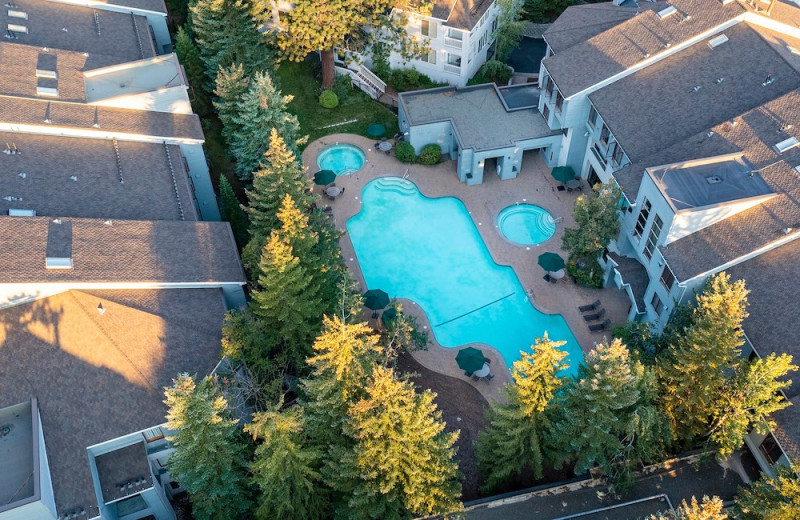 Outdoor pool at Palisades Tahoe Lodge Rentals.