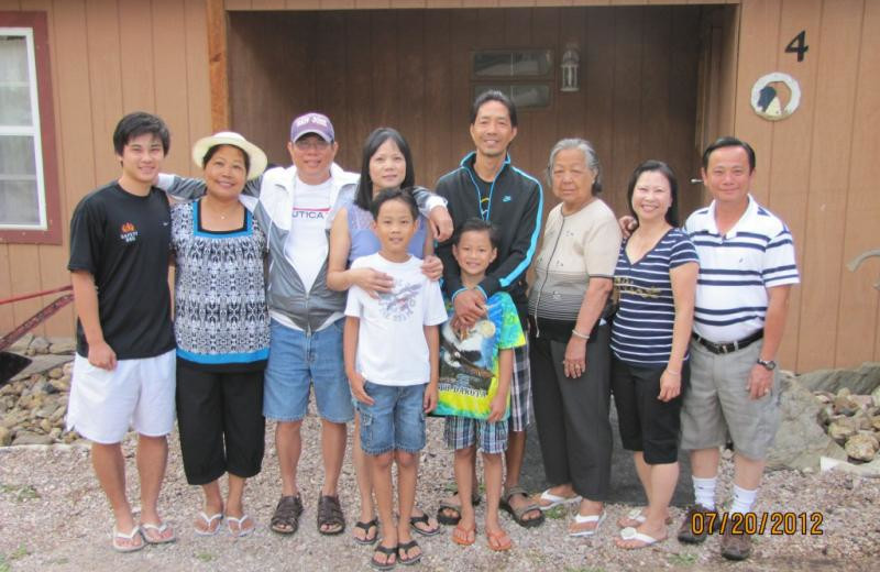 Family at Black Hills Cabins & Motel at Quail's Crossing.