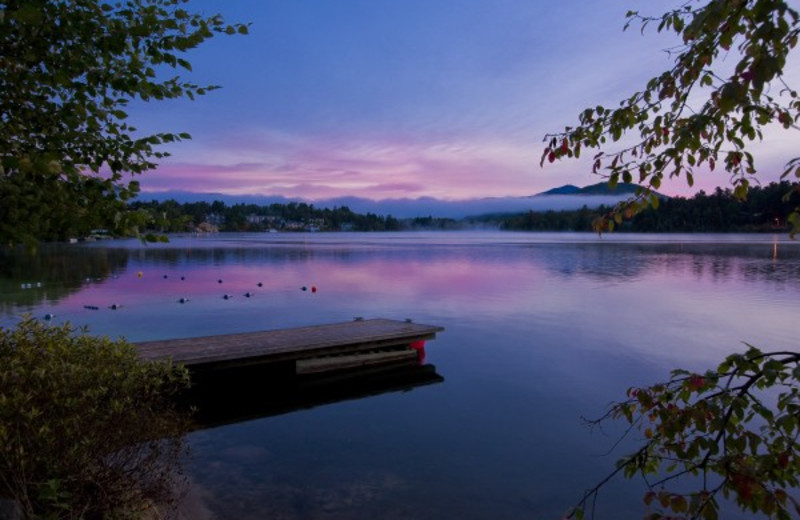 Lake dock view at Golden Arrow Lakeside Resort.
