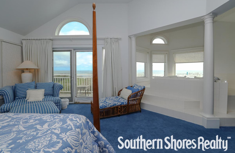 Rental bedroom at Southern Shores Realty.