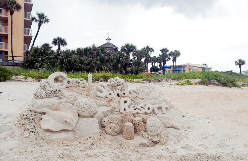 Beach sculpture at Coral Sands Oceanfront Resort.