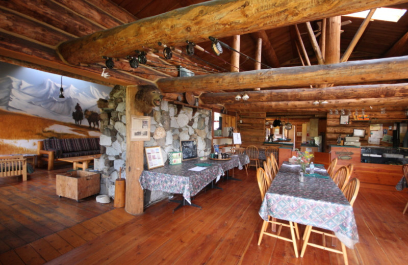 Dining room at Chaunigan Lake Lodge.