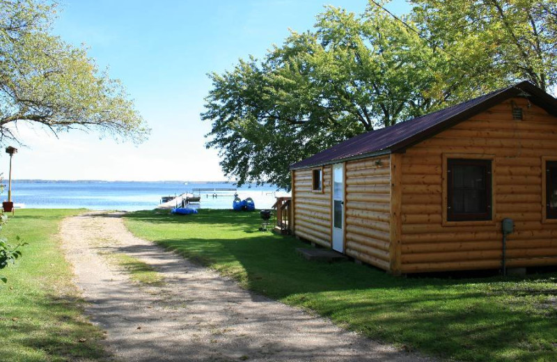 Cabin exterior at Bladow Beach Resort & Campground.
