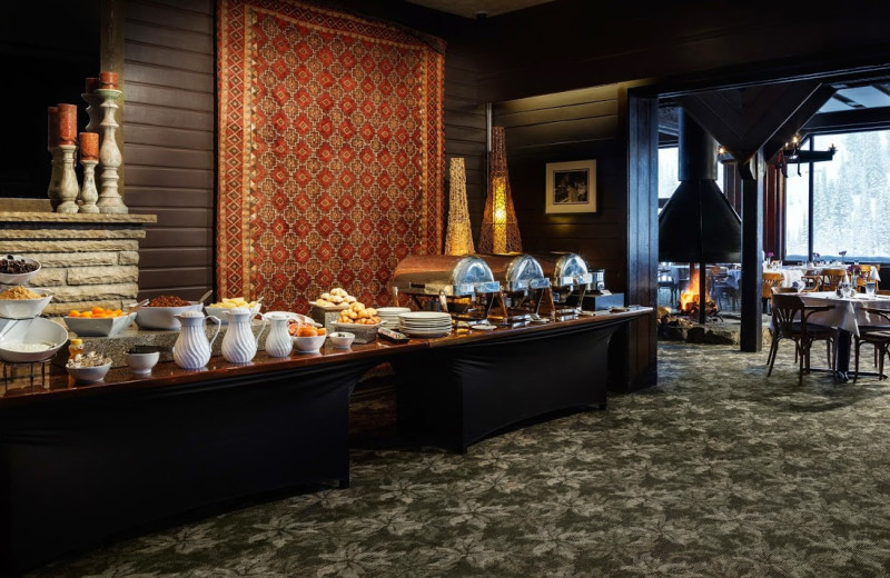 Dining at Alta's Rustler Lodge.