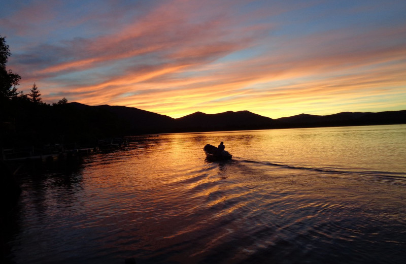 Lake sunset at Grant's Camps.