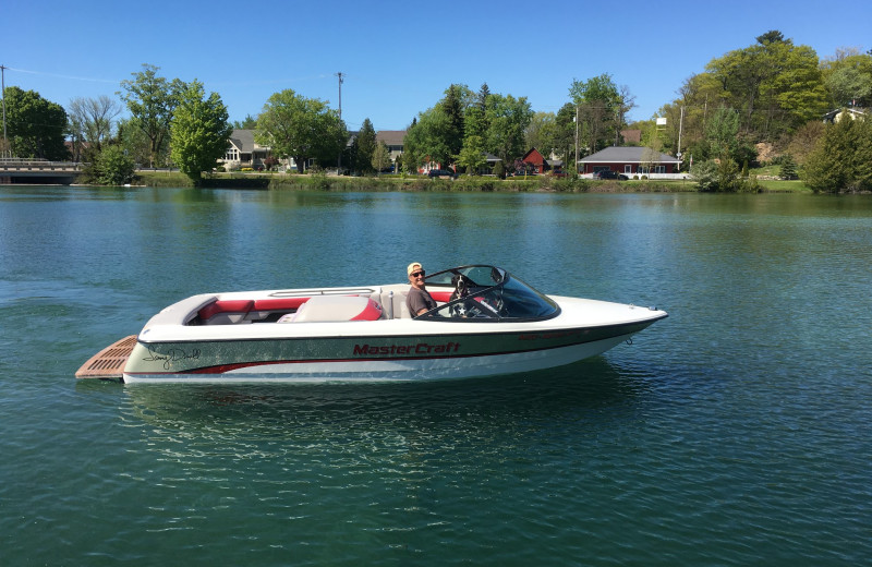 Boating at White Birch Lodge.