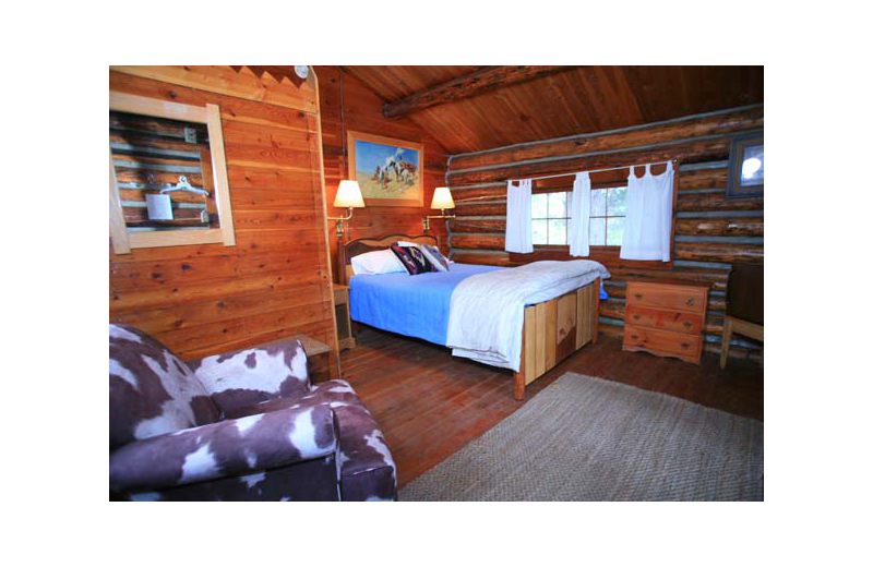Cabin interior at Rimrock Dude Ranch.