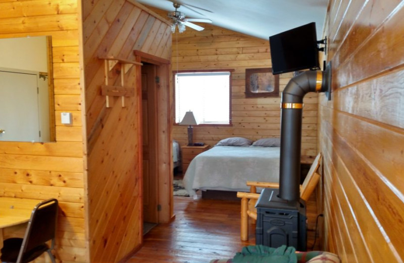 Cabin bedroom at Big Moose Resort.