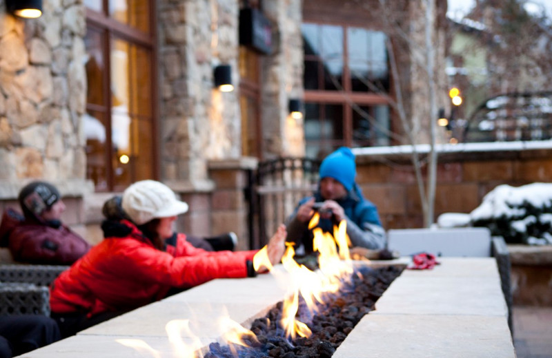 Warming by the fire at The Sebastian Vail.