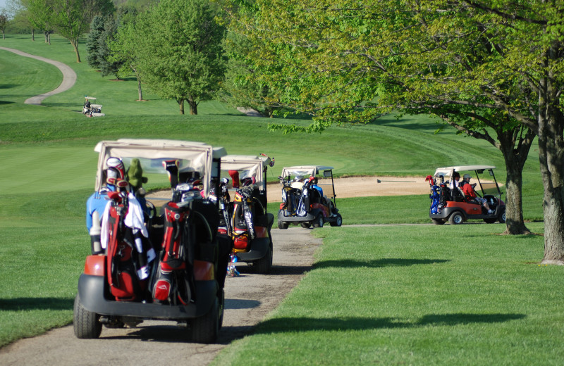 Golf carts at Heritage Hills Golf Resort.