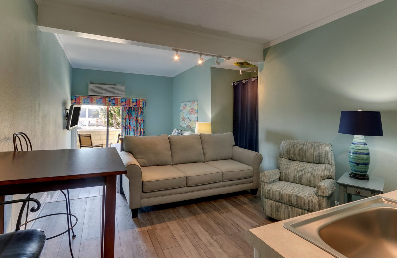 Guest room at Palm Suites.