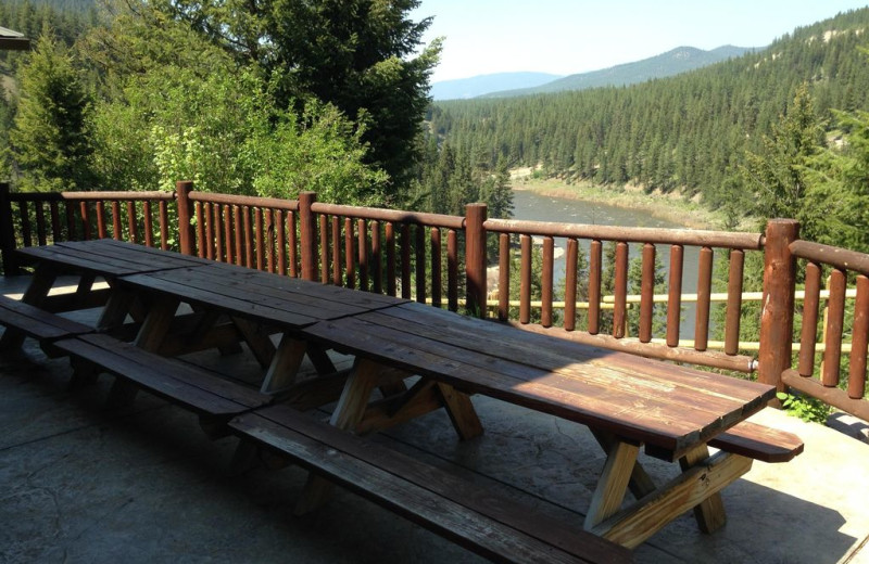 Deck at Montana River Lodge.