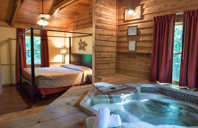 Honeymoon packages available.  All private cabins have a hot tub, fireplace, covered porch w/swing, plus free WIFI, HBO & Showtime.