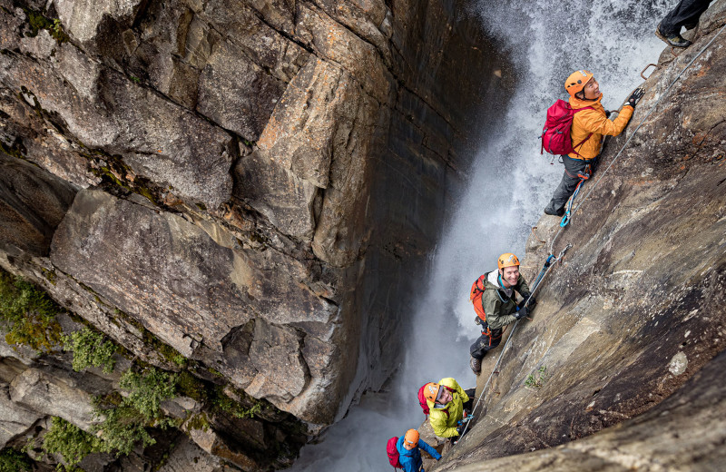 Mountain climbing at Cariboos Lodge.
