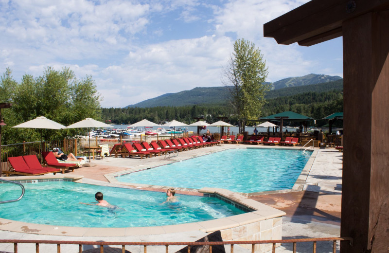 Outdoor pool at The Lodge at Whitefish Lake.