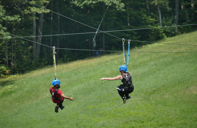 Zip line near Sunapee Harbor Cottages.