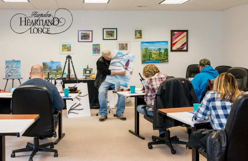 Painting class at Harpole's Heartland Lodge.