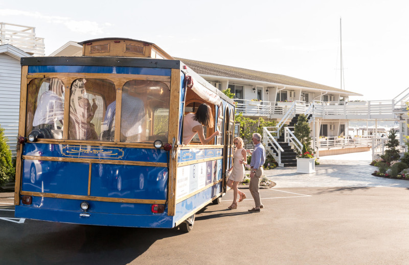 Trolley at Boothbay Harbor Oceanside Golf Resort.