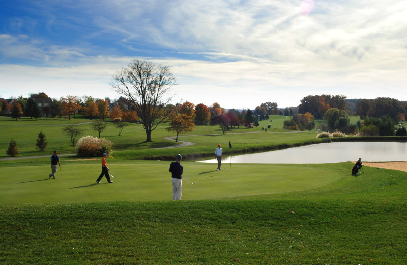 Friends playing golf at Heritage Hills Golf Resort.