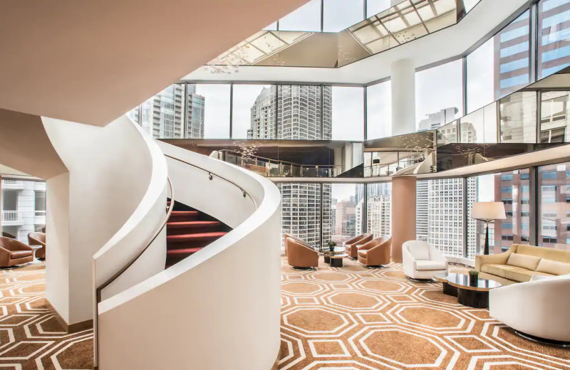 Lobby at Conrad Chicago Hotel.