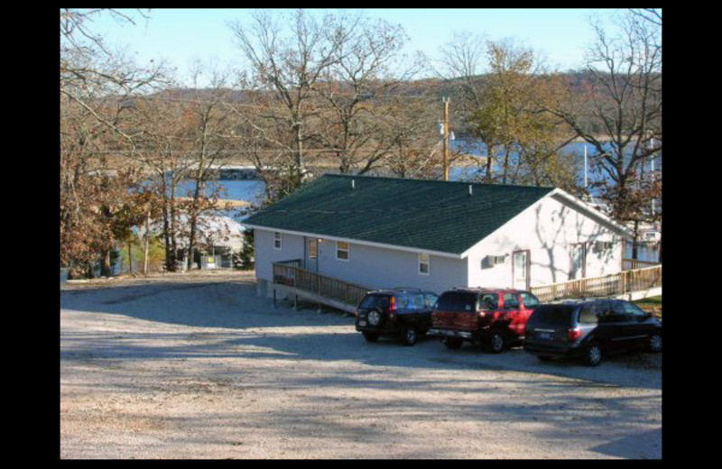 Cabin exterior at Lighthouse Lodge Resort.