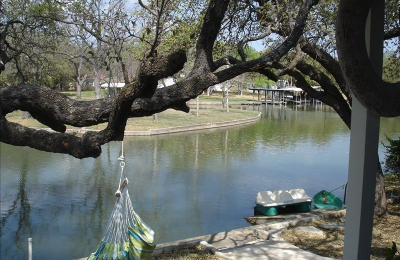 Lake view at Turtle Rock Cottage on Lake LBJ.