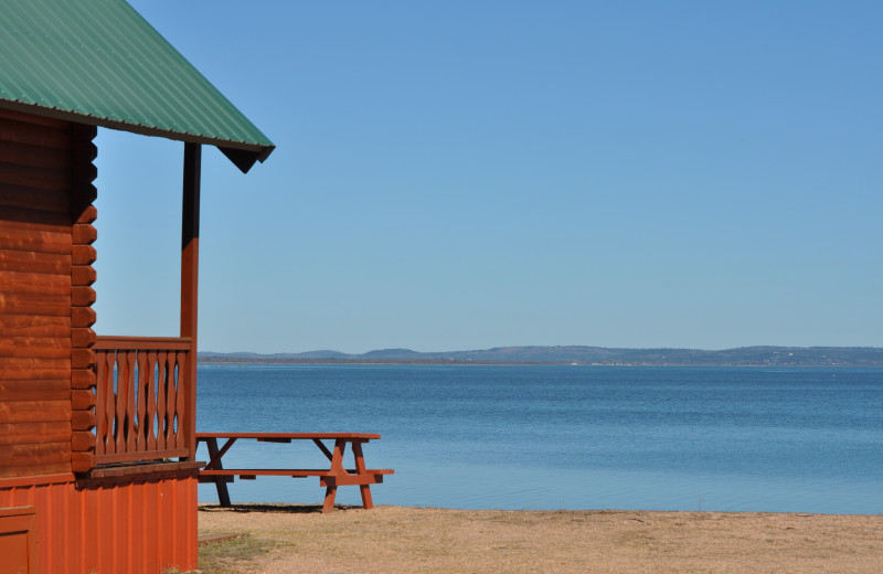 Cabin beach view at Willow Point Resort.