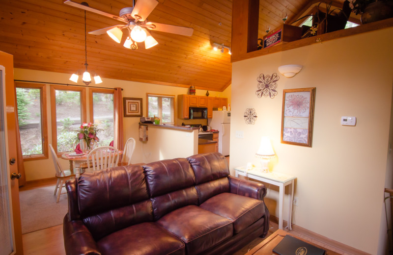 Cabin interior at Asheville Cabins of Willow Winds.